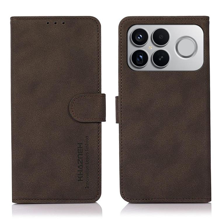 

For Redmi K90 Pro Max/Poco F8 Ultra KHAZNEH Matte Texture Leather Phone Case(Brown)