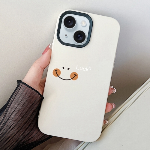 

For iPhone 15 Smile Face PC Hybrid TPU Phone Case(White)