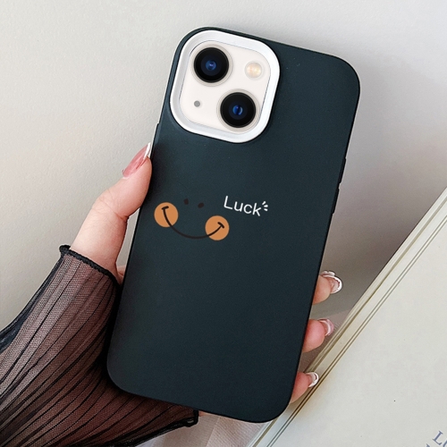 

For iPhone 14 Plus Smile Face PC Hybrid TPU Phone Case(Black)