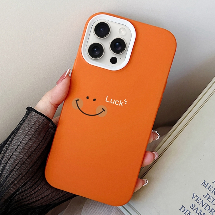 

For iPhone 13 Pro Smile Face PC Hybrid TPU Phone Case(Orange)