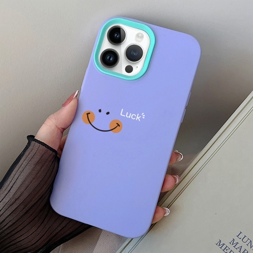 

For iPhone 12 / 12 Pro Smile Face PC Hybrid TPU Phone Case(Purple)