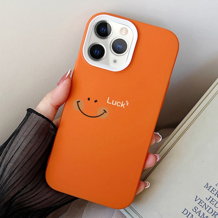 

For iPhone 11 Pro Max Smile Face PC Hybrid TPU Phone Case(Orange)