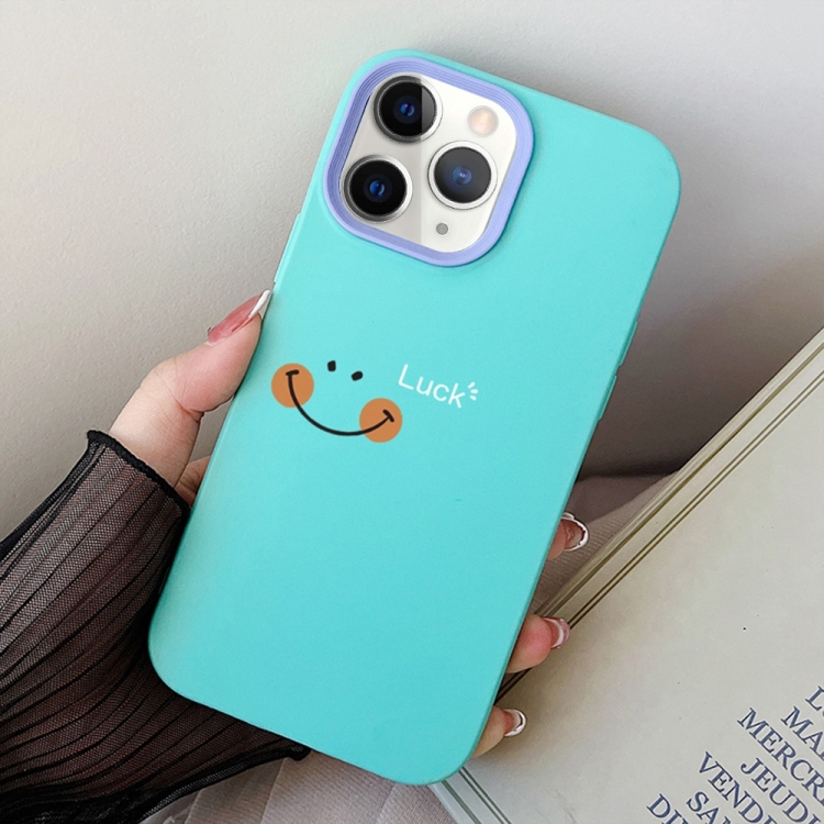 

For iPhone 11 Pro Smile Face PC Hybrid TPU Phone Case(Sky Cyan)