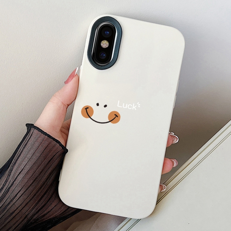 

For iPhone X / XS Smile Face PC Hybrid TPU Phone Case(White)