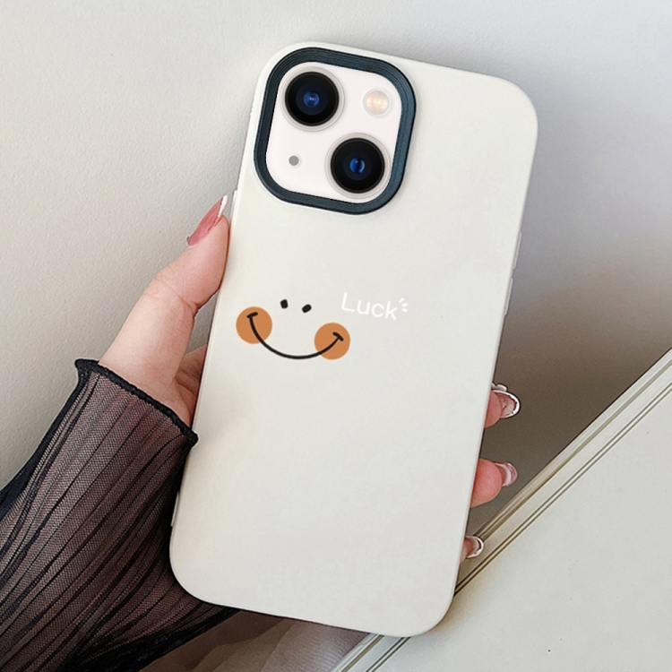 

For iPhone 13 mini Smile Face PC Hybrid TPU Phone Case(White)