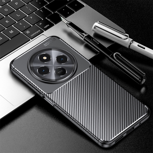 

For Redmi 14C 4G Carbon Fiber Texture Shockproof TPU Phone Case(Black)