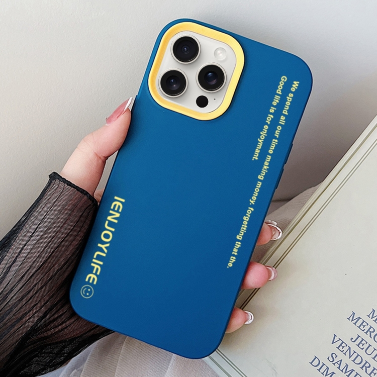 

For iPhone 15 Pro Max Simple Words PC Hybrid TPU Phone Case(Royal Blue)