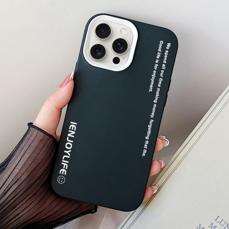

For iPhone 14 Pro Simple Words PC Hybrid TPU Phone Case(Black)