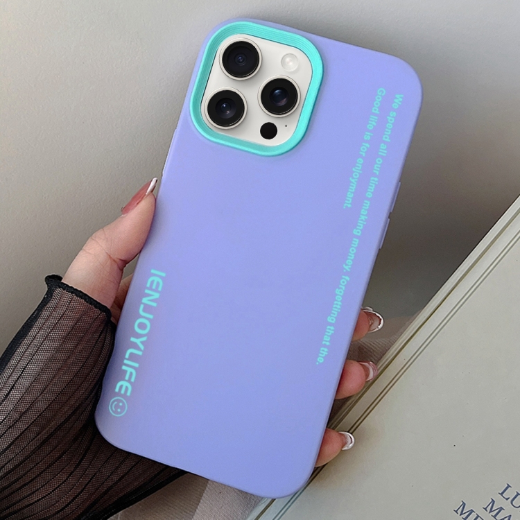 

For iPhone 14 Pro Max Simple Words PC Hybrid TPU Phone Case(Purple)