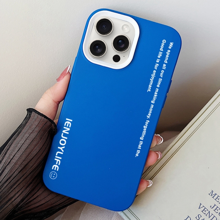 

For iPhone 13 Pro Simple Words PC Hybrid TPU Phone Case(Blue)