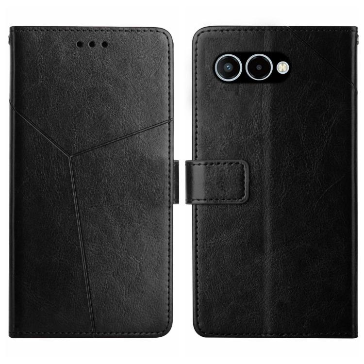 

For T-Mobile Revvl 8 5G Y-shaped Pattern Flip Leather Phone Case(Black)