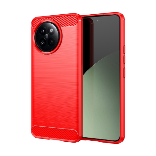 

For Xiaomi Civi 4 Pro Carbon Fiber Brushed Texture TPU Phone Case(Red)