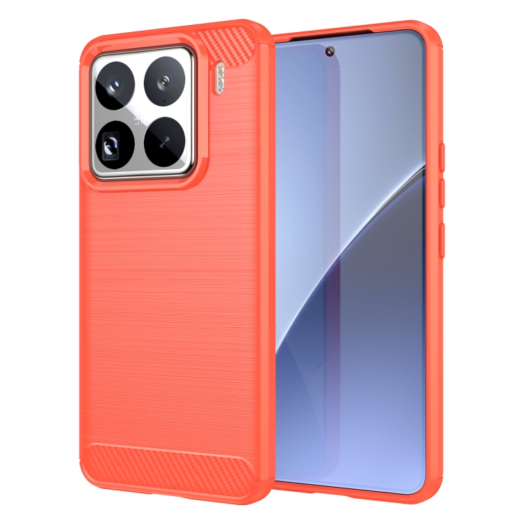 

For Xiaomi 15 Pro Carbon Fiber Brushed Texture TPU Phone Case(Red)