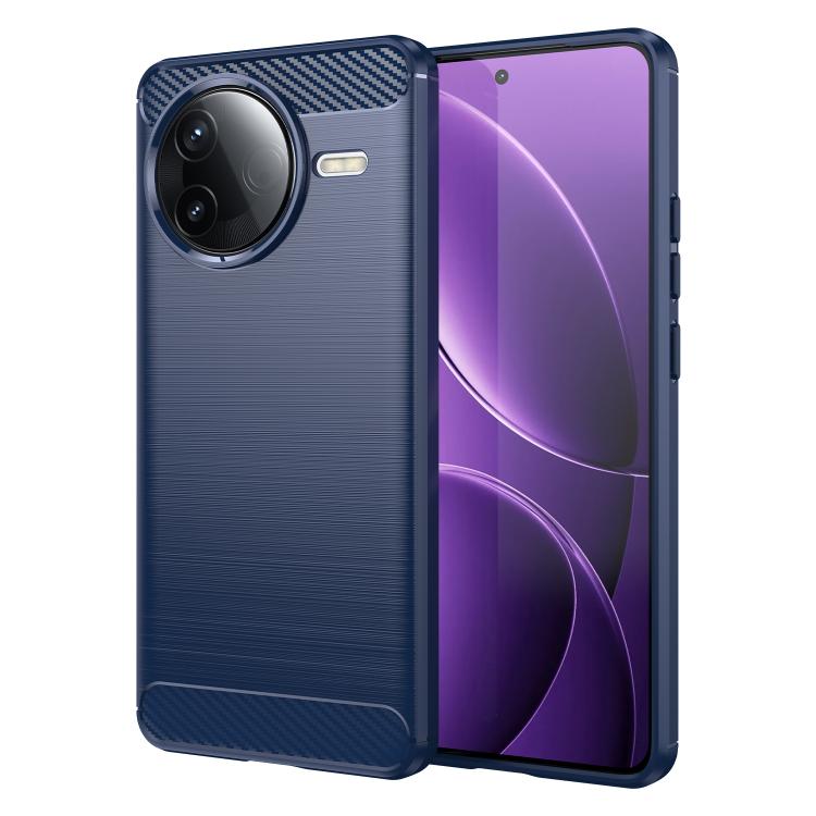 

For Xiaomi Poco F7 Pro Carbon Fiber Brushed Texture TPU Phone Case(Blue)