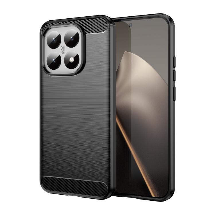 

For Xiaomi 15T 5G Carbon Fiber Brushed Texture TPU Phone Case(Black)