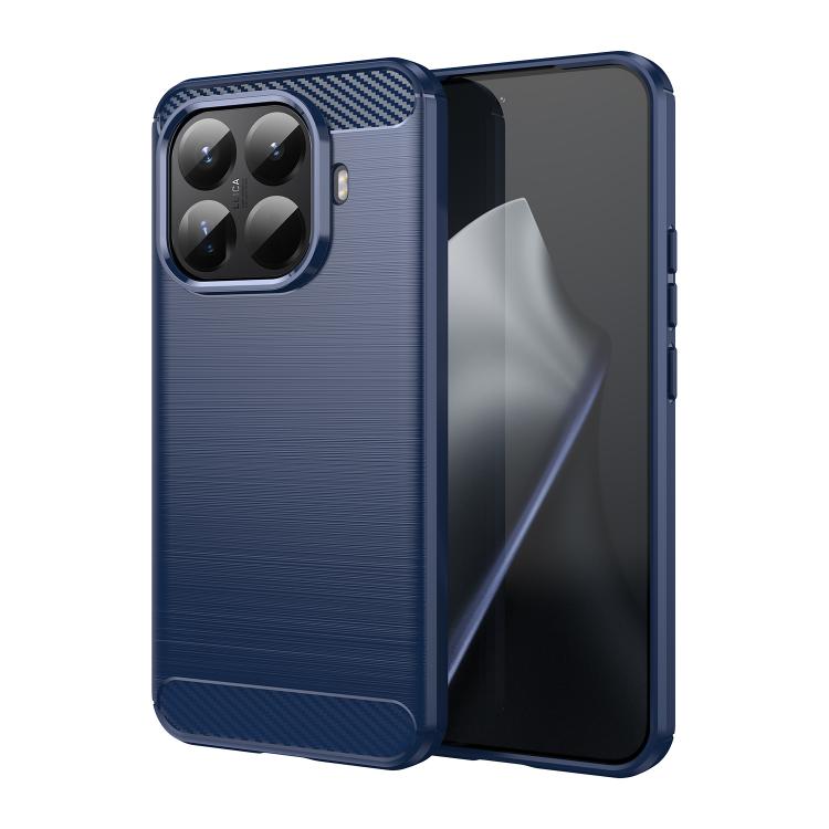 

For Xiaomi 15T Pro 5G Carbon Fiber Brushed Texture TPU Phone Case(Blue)