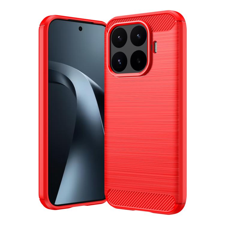 

For Xiaomi 17T 5G Carbon Fiber Brushed Texture TPU Phone Case(Red)
