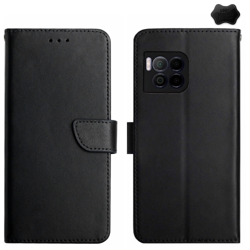 

For T-Mobile REVVL 7 Pro 5G HT02 Genuine Leather Fingerprint-proof Flip Phone Case(Black)