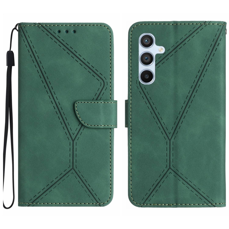 

For Samsung Galaxy S25+ 5G Stitching Embossed Leather Phone Case(Green)