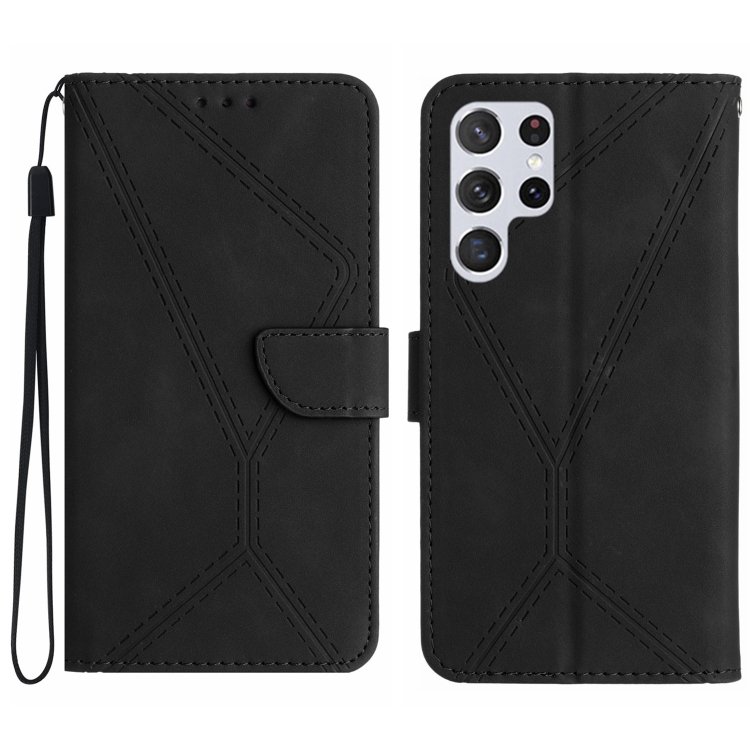 

For Samsung Galaxy S25 Ultra 5G Stitching Embossed Leather Phone Case(Black)