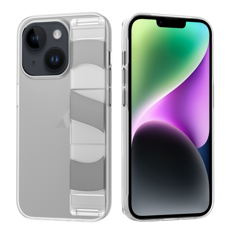 

For iPhone 14 Plus Silicone Wristband Holder Phone Case(Matte Clear)