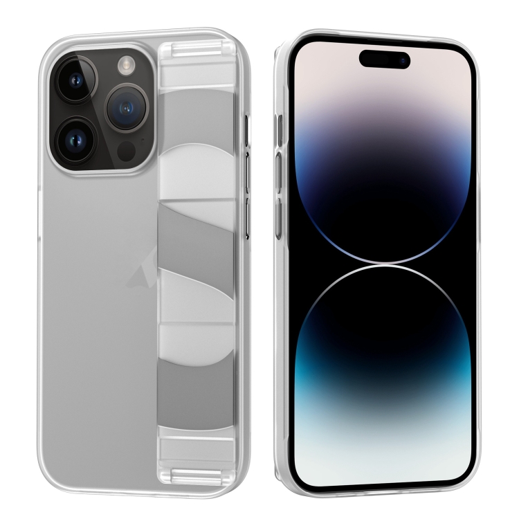 

For iPhone 14 Pro Silicone Wristband Holder Phone Case(Matte Clear)