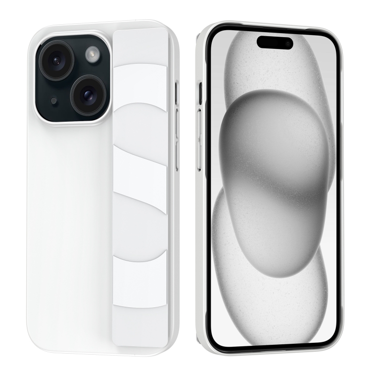 

For iPhone 15 Plus Silicone Wristband Holder Phone Case(White)