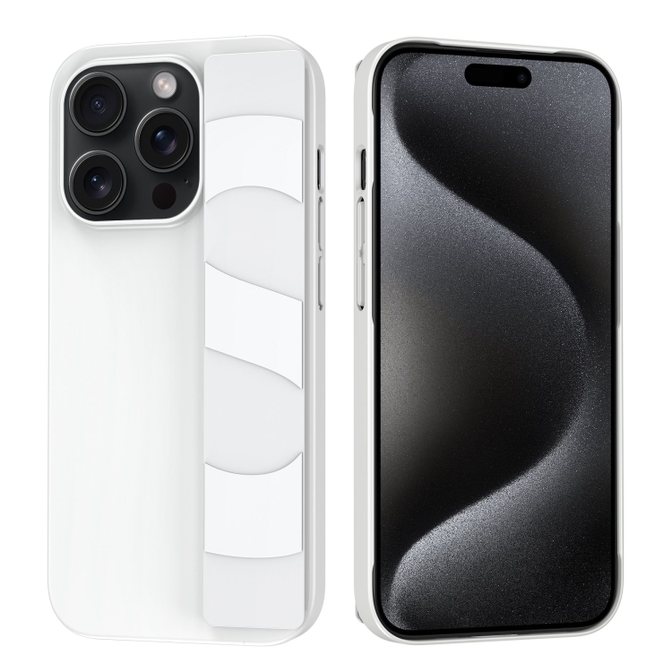 

For iPhone 15 Pro Silicone Wristband Holder Phone Case(White)