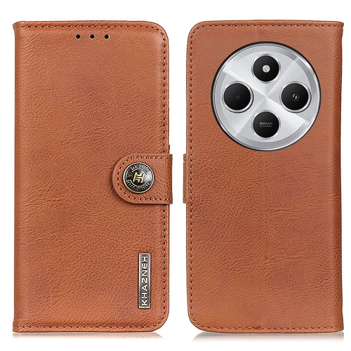 

For Redmi 14C 4G KHAZNEH Cowhide Texture Horizontal Flip Leather Phone Case(Brown)