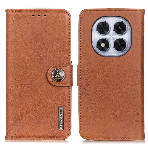 

For Redmi Note 14 Pro 4G KHAZNEH Cowhide Texture Horizontal Flip Leather Phone Case(Brown)