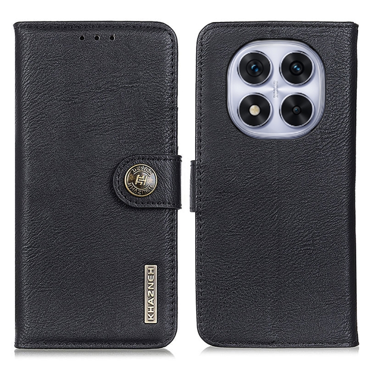 

For Redmi Note 14 Pro 4G KHAZNEH Cowhide Texture Horizontal Flip Leather Phone Case(Black)