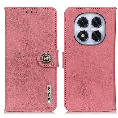 

For Redmi Note 14 Pro 4G KHAZNEH Cowhide Texture Horizontal Flip Leather Phone Case(Pink)