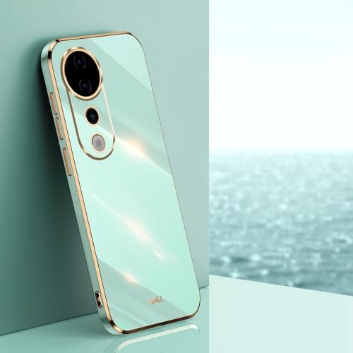 

For vivo S19 Pro XINLI Straight 6D Plating Gold Edge TPU Phone Case(Mint Green)