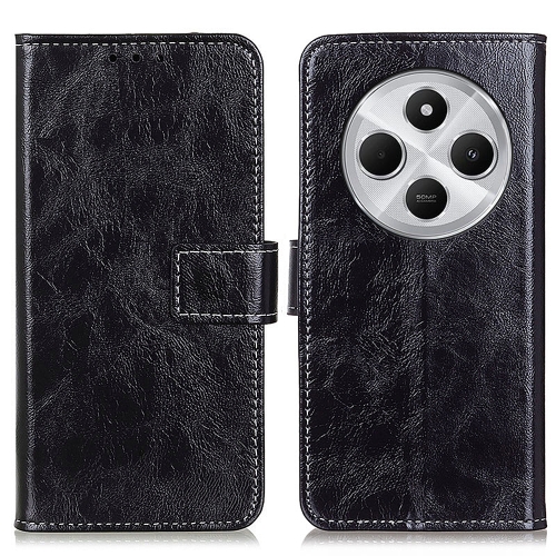 

For Redmi 14C 4G Retro Crazy Horse Texture Leather Phone Case(Black)