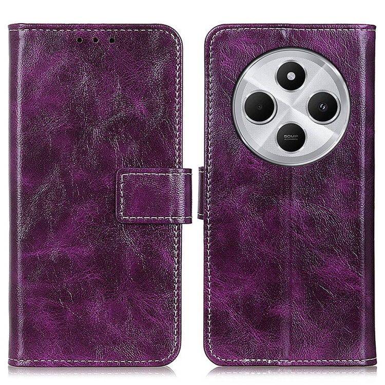 

For Redmi 14C 4G Retro Crazy Horse Texture Leather Phone Case(Purple)
