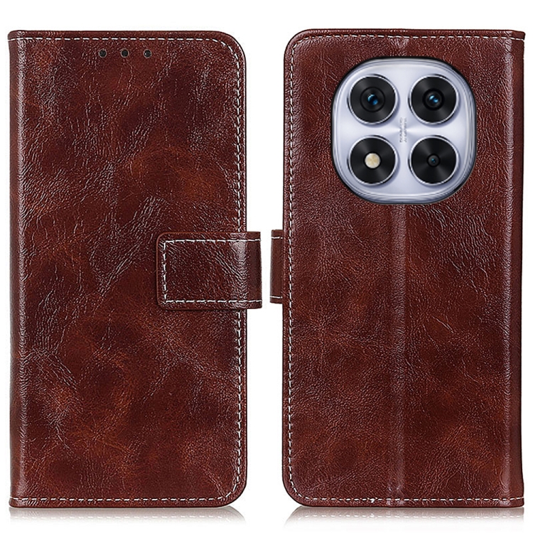 

For Redmi Note 14 Pro 4G Retro Crazy Horse Texture Leather Phone Case(Brown)