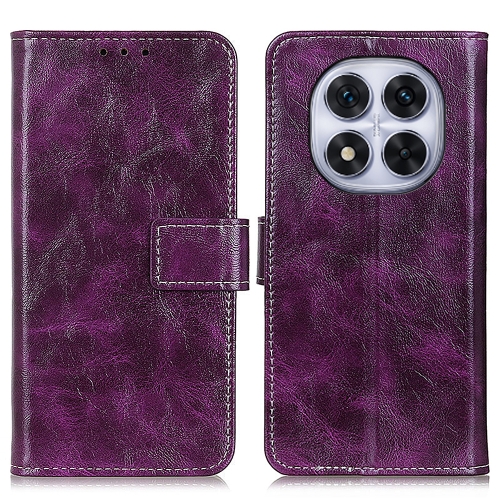 

For Redmi Note 14 Pro 4G Retro Crazy Horse Texture Leather Phone Case(Purple)