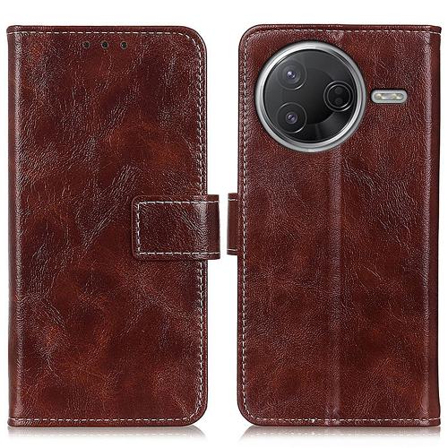 

For Redmi K80 / K80 Pro Retro Crazy Horse Texture Leather Phone Case(Brown)