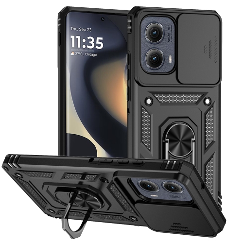 

For Motorola Edge 5G 2024 Sliding Camshield Holder Phone Case(Black)