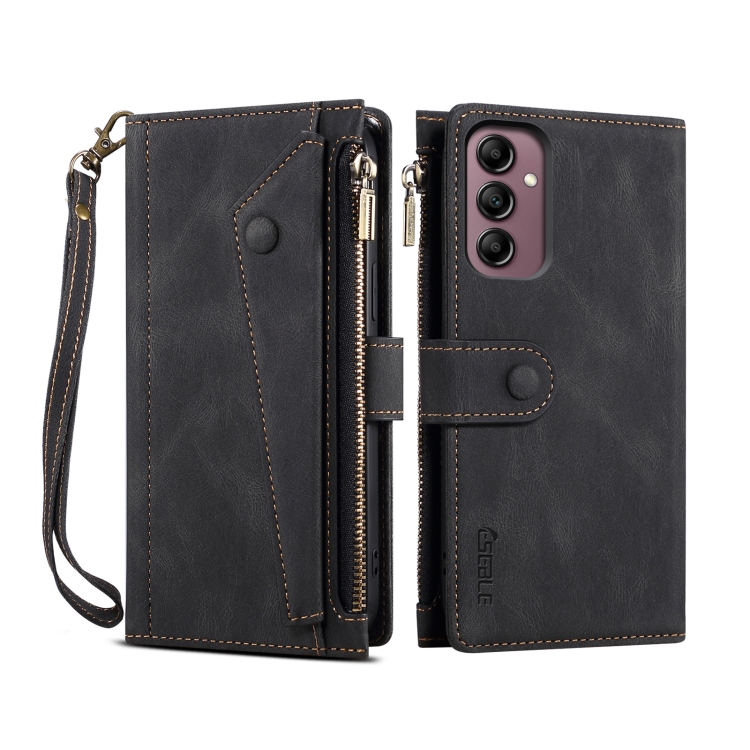 

For Samsung Galaxy S24 FE 5G ESEBLE Retro Frosted RFID Flip Leather Phone Case(Black)
