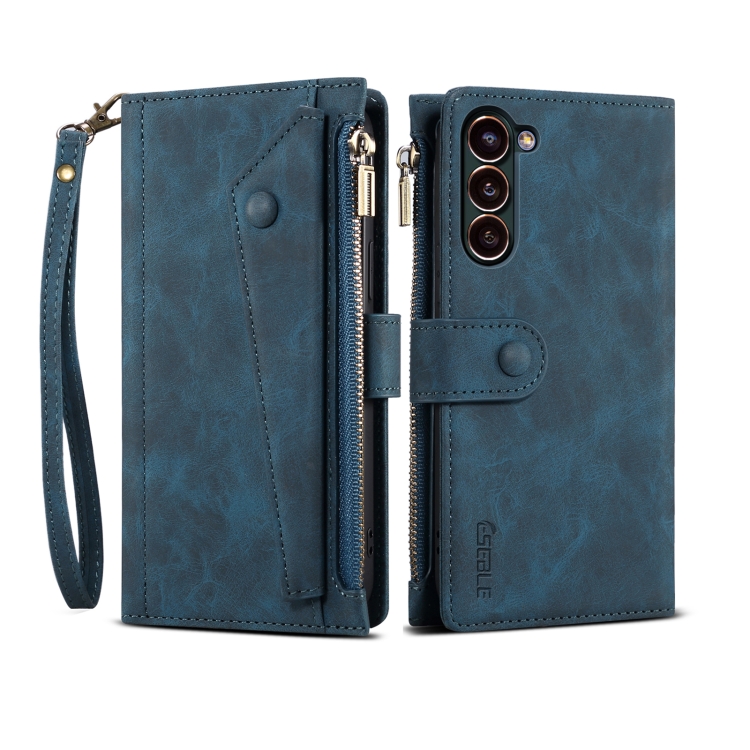 

For Samsung Galaxy S24+ 5G ESEBLE Retro Frosted RFID Flip Leather Phone Case(Dark Green)