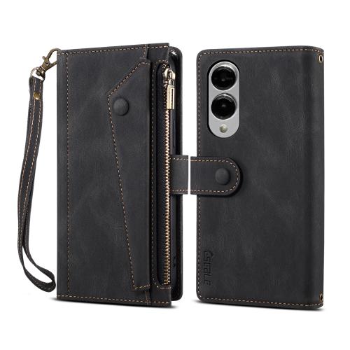 

For Samsung Galaxy S25 Edge 5G ESEBLE Retro Frosted RFID Flip Leather Phone Case(Black)