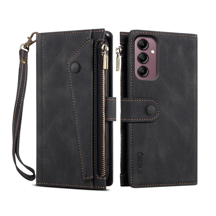 

For Samsung Galaxy S25 FE 5G ESEBLE Retro Frosted RFID Flip Leather Phone Case(Black)