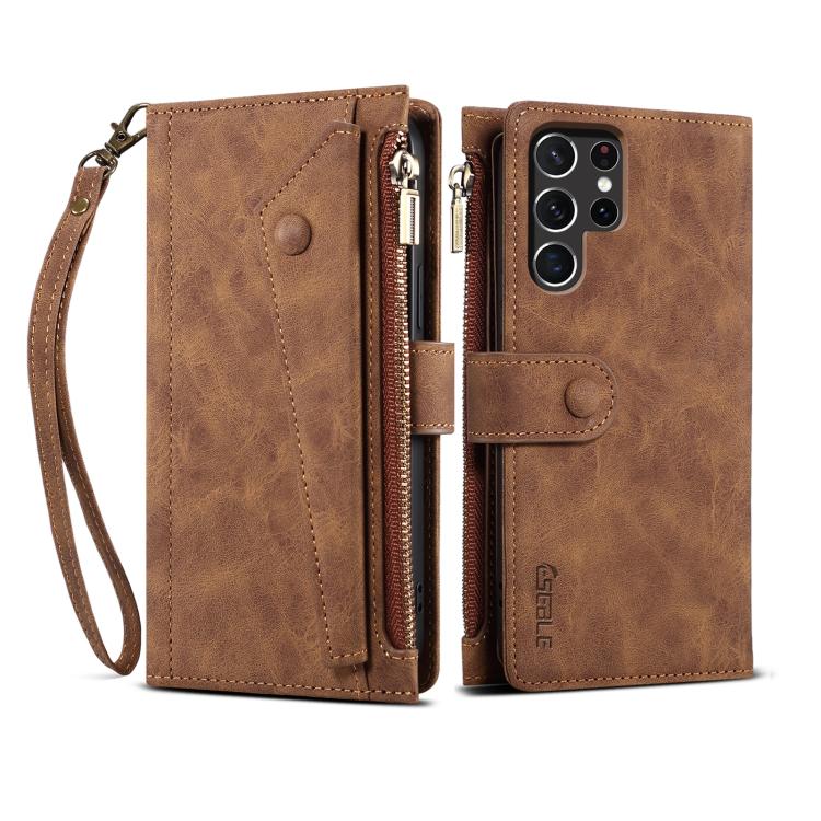 

For Samsung Galaxy S26 Ultra 5G ESEBLE Retro Frosted RFID Flip Leather Phone Case(Brown)