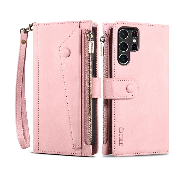 

For Samsung Galaxy S26 Ultra 5G ESEBLE Retro Frosted RFID Flip Leather Phone Case(Rose Gold)
