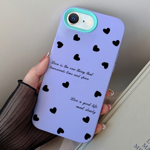 

For iPhone 7 / 8 / SE 2022 Love Hearts PC Hybrid TPU Phone Case(Purple)
