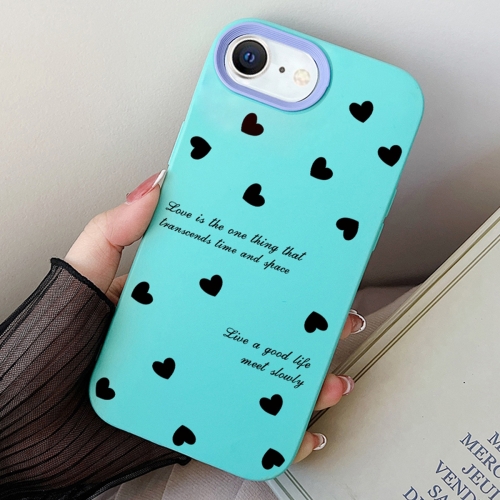 

For iPhone 7 / 8 / SE 2022 Love Hearts PC Hybrid TPU Phone Case(Sky Cyan)