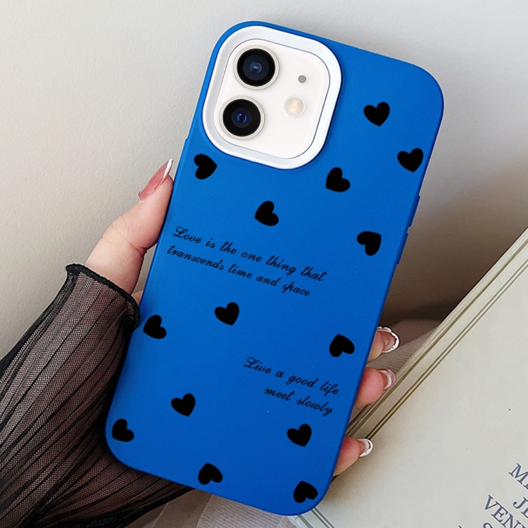 

For iPhone 11 Love Hearts PC Hybrid TPU Phone Case(Blue)