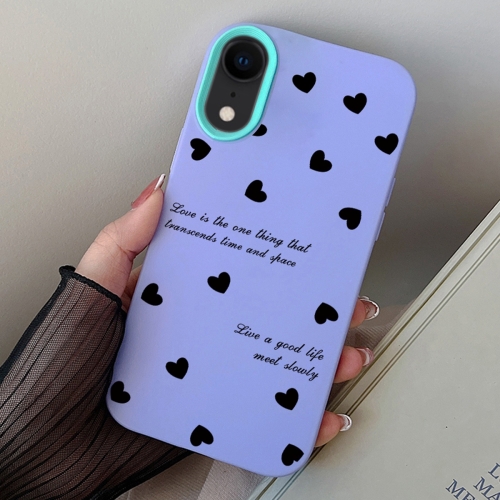 

For iPhone XR Love Hearts PC Hybrid TPU Phone Case(Purple)