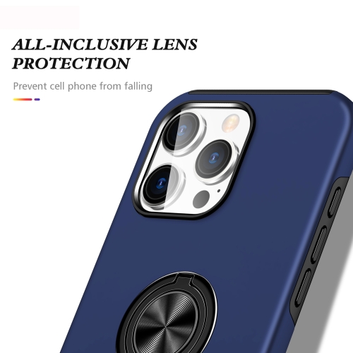 

For iPhone 16 Plus Magnetic Ring Holder Phone Case(Navy Blue)